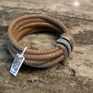NWT Brighton Neptune's Rings Snap Closure Bracelet Taupe